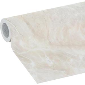 EasyLiner Peel & Stick Decor Removable Peel and Stick Wallpaper - Self Adhesive Decorative Shelf Paper for Cabinets, Walls, Resurfacing Projects - Adhesive Shelf Liner - 20in x 18ft - Taupe Marble