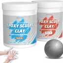 1 Pound Natural Epoxy Putty Sculpt Clay, 2 Part (A & B) Modeling Compound for Sculpting, Modeling, Building, Repairing, Self-Hardening Epoxy Clay Easily Repairs Metal, Wood, Tile, Ceramics, Plastic