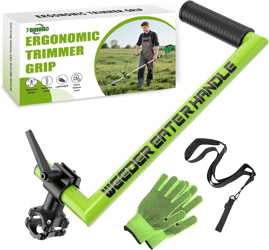 Upgraded Weed Eater Handle, Ergonomic String Trimmer Handle, Weedeater Handle Extension for Lawn Care, Landscaping, and Yard Trimming Edging (17")