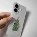 Watercolor Christmas Tree Phone Case Compatible with iPhone 16, Aesthetic Christmas Phone Case for iPhone 16, Cool TPU Shockproof Case Cover