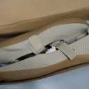 Women's Barefoot Mary Jane Flats - Wide Toe Box & Round Toe Knit Ballet Flat Shoes, Comfortable Dressy Casual Office Shoes (Beige, M)
