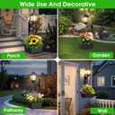 2 Pack Outdoor Flower Pots 2 in 1, Solar Post Lamps Waterproof, Solar Lamp Post Lights, Wall Mount or Freestanding, Outdoor Decorative Lamp for Garden, Patio, Front Porch, Back Door, Warm White