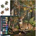Jigsaw Puzzles 1000 Pieces for Adults, White-Tailed Deer in Autumn Forest with Vibrant Fall Colors, Premium Challenging Adult Jigsaw Puzzle, Gift Idea - 27.5x19.7 Inches