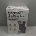 Mixpresso Black Single Serve Coffee Brewer K-Cup Pods Compatible & Ground, 30 oz Compact Coffee Maker Single Serve With 5 Brew Sizes Up To 14 Oz, Fits Travel Mug, Adjustable Drip Tray
