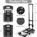 Folding Hand Truck 500lbs, Portable Heavy Duty Dolly Cart, 6 Wheels Collapsible Luggage Cart with 2 Elastic Ropes - Compact Trolley Cart for Easy Moving - Ideal Hand Cart for Travel and More (17, Black)