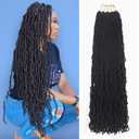 26 Inch Soft Locs Crochet Hair 7 Packs Faux Locs Crochet Hair Pre Looped Locs Braids Goddess Black Distressed New Crochet Locs for Black Women(26 Inch (Packs of 7), 1B#)