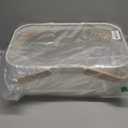 MACOIOR Portable Garden Harvest Basket-Mesh Design Natural Bamboo Handle Wire Storage Baskets,Mesh Basket with Handle Organize Items Reduce Space Occupation,Suitable for Kitchen,Garden,Picnic(White)