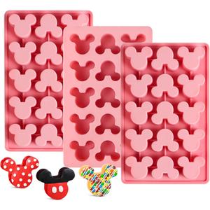 Sidosir 3Pcs Gummy Mouse Candy Molds, Non-stick Silicone Candy Molds for Making Crayons, Chocolate,Cake Pops, Ice tube,wax melt
