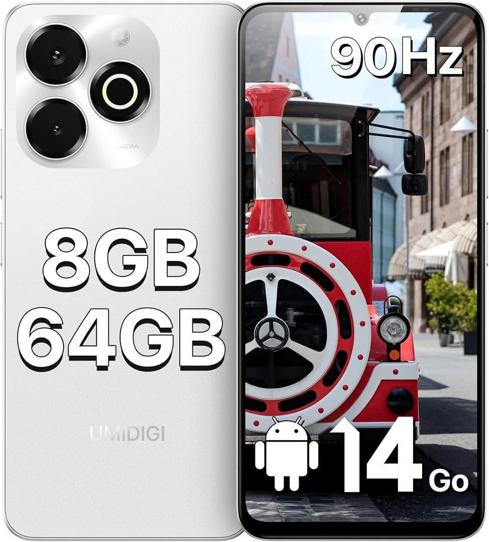 UMIDIGI G9X Unlocked Cell Phone,6.75" 90Hz Display Smart Phone, Android 14,5000mAh,Octa-Core 8(4+4)+64GB 1TB,Face ID Unlock,4G Dual SIM Phone, GPS,FM Radio, Show captions, Unlocked Android Phones