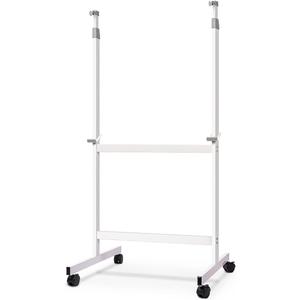 Flash Furniture HERCULES Series 64.25"W x 64.75"H Reversible Mobile Cork Bulletin Board and White Board with Pen Tray