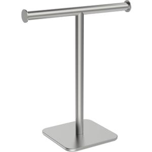 RUACQ T-Shape Hand Towel Holder Stand, 12inch Weighted Base Towel Rack, Countertop Towel Holder for Bathroom, 304 Stainless Steel, Heavy Duty (Brushed Nickel)