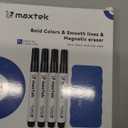 maxtek Black Dry Erase Markers 4 Count with 1 Magnetic Eraser, Low Odor Chisel Tip for Office, School, Classroom