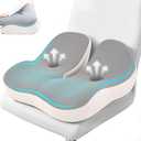 Seat Cushion,Office Chair Memory Cushion, Ergonomic Design, Relieve Sciatica and Long-Term Sitting Pain, Suitable for desks, Car Seats, Games, Wheelchairs (Gray)