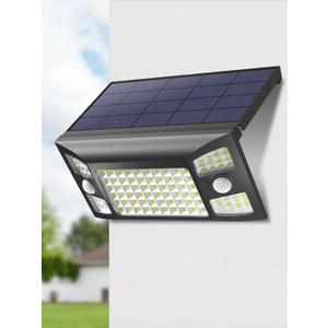 intelamp Solar Outdoor Lights Waterproof with Dual Sensors,1300LM Solar Flood Lights Outdoor Motion Sensor Security Lights 270 Wide Lighting Angle with 3 Modes for Garden Yard Patio (Foldable 1 Pack)
