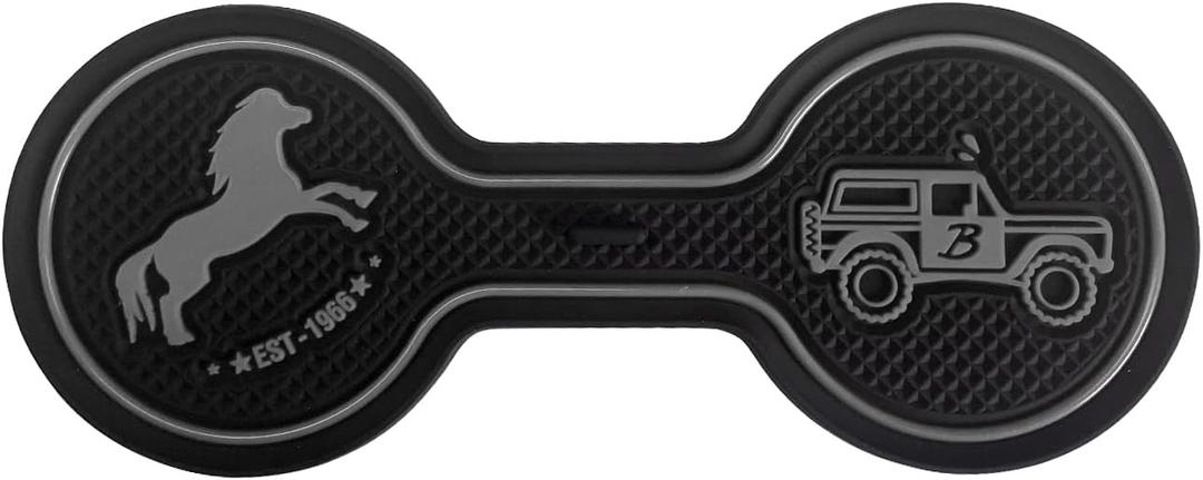 Car Cup Holder Coaster Compatible with Ford Bronco Offroad 2021-2025, Silicone Car Decorative Water Coaster, Bronco Car Accessories (Grey) (Gray)