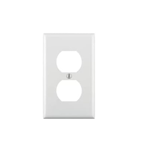 Leviton 80703-W 1-Gang Duplex Device Receptacle Wallplate, Standard Size, Thermoplastic Nylon, Device Mount, White, Pack of 4 