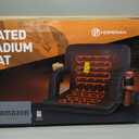 HOPERAN Heated Stadium Seats for Bleachers with Back Support and Wide Cushion, Extra Portable Bleacher Seat Foldable Stadium Chair, USB 3 Levels of Heat, 5 Pockets for Outdoor Camping Games Sports (21", 1pc Black)