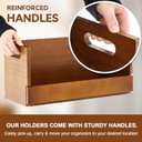 CroBlissful 4 Set Wooden DVD Storage Box DVD Storage Shelf Holder Solid Wood Cassette Tape Display Organizer with Carrying Handle for CD, Movie Cases, Each Organizer Can Store up to 26 Boxes (Brown)