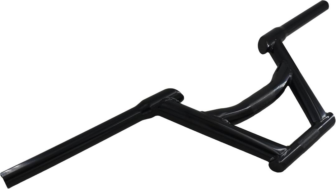 BMX Handlebar, 710mm Length, 31.8mm/22.2mm Clamp, Black and Chrome (Black)