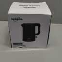 Electric Kettle Small for Tea & Coffee, 0.8L (27OZ) Double Wall Stainless Steel Hot Water Boiler, Fast Boiling Water Heater & Teapot with Auto Shut-Off, Boil-Dry Protection - Black