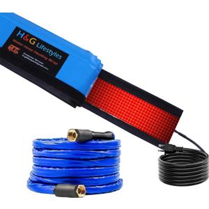 H&G Lifestyles 25ft Heated RV Water Hose Sleeve,Heating Cover for Garden Hose, RV Winter Insulation Must Have, Insulated Skirting Freeze Protection, Fit 5/8" 3/4" Water Hose