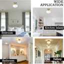 Brass Schoolhouse Ceiling Light 8" Mid Century Lights Fixtures Milk Glass Light Fixture School House Lights Fixture Ceiling Semi Flush Mount Ceiling for Bedroom Bathroom (Bulb Incl.)