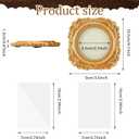 3.5 x 4.1 Inch Vintage Round Picture Frame, Mini Antique Ornate Gold Photo Frame for Tabletop and Wall Display, Retro Home Decor, Fashioned Photo Gallery Art Decorative