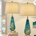 27.5'' Modern Glass Table Lamp Set of 2, 3 Dimmable Touch Lights - 5.1"D x 12.99"W x 27.5"H 2 pacs
