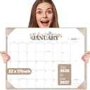 Desk Calendar 2026-2027 - 18 Month Desktop Calendars (Jan 2026–Jun 2027),Large 22x17 Monthly Calendar with Home & Office Floral Desk Pad Calendars (Apricot, 22 * 17)