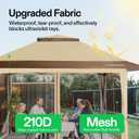 VIVOSUN 13 x 13 Pop Up Canopy Tent, Quick Setup Canopy Shelter with Mosquito Netting, Center Lock, Storage Bag, Instant Outdoor Gazebo for Parties, Patio, Lawn, Garden, Backyard, Khaki