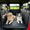 Upgraded Dog Car Seat Cover for Back Seat, Hard Bottom Seat Extender