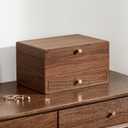 CHOSIN Black Walnut Wooden Jewelry Box for Women, 3 Level Multi-functional Drawer Organizer Box Watch Necklace Ring Earring Storage, Ideal Gift for Her