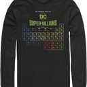 Harry Potter Big & Tall Justice League Periodic DC Villains Men's Tops Long Sleeve Tee Shirt, Black, 4X-Large
