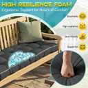 Outdoor Bench Cushion, Tufted Patio Seat Pad for Garden Bench, Porch Swing, Indoor/Outoor Furniture (Grey, 42X16X4)