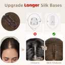 Rich Choices Hair Toppers for Women Real Human Hair 100% Human Remy Toppers for Women with Thinning Clip in NO Bangs Upgrade Extended 2"*6"Lace Base 150% Density 10 Inch # 02 Brown