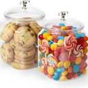 2 Pack 150 oz Candy Jars with Lids Clear Plastic Cookie Jar Large Unbreakable Candy Storage Containers Wide Mouth Airtight Candy Jars for Candy Buffet Cookies Snacks Kitchen Organization