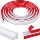 moonoom 118 inch Flexible Quarter Round Molding, 3/4" Self-Adhesive Trim Molding, Waterproof Wall Quarter Round Trim for Wall Edge Corner Base of Staircase Cabinet Edge Countertops (White)
