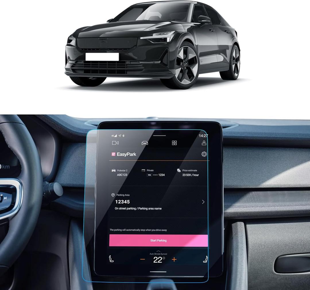 Car Screen Protector for 2024 2025 2023 2022 2021 Polestar 2(Single Motor/Dual Motor/BST edition 270) Accessories Infotainment Touchscreen Protector Film Tempered Glass HD Clear 11.2''