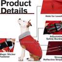 Lelepet Warm Dog Coat - Reflective Waterproof Fleece Vest with Adjustable Buckle Hook & Loop, Windproof Winter Jacket Dog Coats for Large Dogs, Red, L