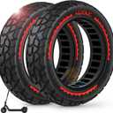 BANGTING 2PCS 60/70-6.5 Scooter Tire Tubeless - 10x2.50 Front or Rear Replacement Puncture-Proof Solid Tires, 10x2.50-6.5 Airless Off-Road Tire for Segway G30/G30D/G30LP/G30D II (Red)