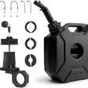 Portable Tank with Locking Mounting Upgraded Bracket Mounting 5L / 1.3 Gallon Fits for Car Motorcycle SUV ATV UTV U bolt for 1" Tube (Locking+Upgraded Bracket+Black)