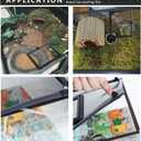 Magnetic Fish Tank Cover Net Aquarium Lid Mesh Top Hood Cut to Any Size Ventilation Transparency Anti-Jumping Aquarium Cover with Feeding Window(39"X19")