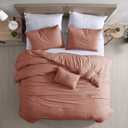 Modern Threads 4-Piece Garment-Washed Comforter Set Beck Dark Rose Queen