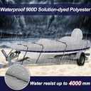 900D Bass Boat Cover - Trailerable Bass Tracker Boat Cover, Waterproof Bass Tracker Cover with Motor Cover Fits Bass Boat, V-Hull Tri-Hull Boat, 16-18.5' Long (Beam Width up to 98"), Grey