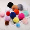 uxcell 3.5 Inch Faux Fur Pom Pom Balls, 10 Pcs Khaki Fluffy Soft Faux Fur Pom Poms for Hats with Elastic Loop for DIY Knitting Hats Keychain Scarves Gloves Bags Shoes Accessories