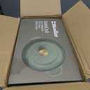 MUELLER HOME 6 Quart Enameled Cast Iron Pot Dutch Oven, Heavy-Duty, Oven-Safe up to 500° F & Across All Cooktops, Bread Pan with Lid & Knob, Cast Iron Cookware, Blue Kitchen Accessories, Thyme Green