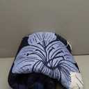 Luxudecor Navy Blue Comforter Set Queen Size, 7 Pieces Bed in a Bag Navy Blue Floral Comforter and Sheet Set, Soft Microfiber Complete Bedding Sets for All Seasons