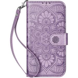 Wallet Case for Galaxy S25 Ultra, [RFID Blocking] 3 Card Holder Stand with Credit Card Slot PU Leather Magnetic Protective Flip Cover for Galaxy S25 Ultra (Light Purple)