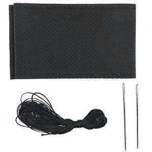 Steering Wheel CoverSteering Wheel WrapSteering Wheel Covers, Wear-Resistant, Sweat-Absorbing, Anti-Slip and Dustproof Fits Most Sedans, SUVs, Trucks, and Vans (Black, Hole)