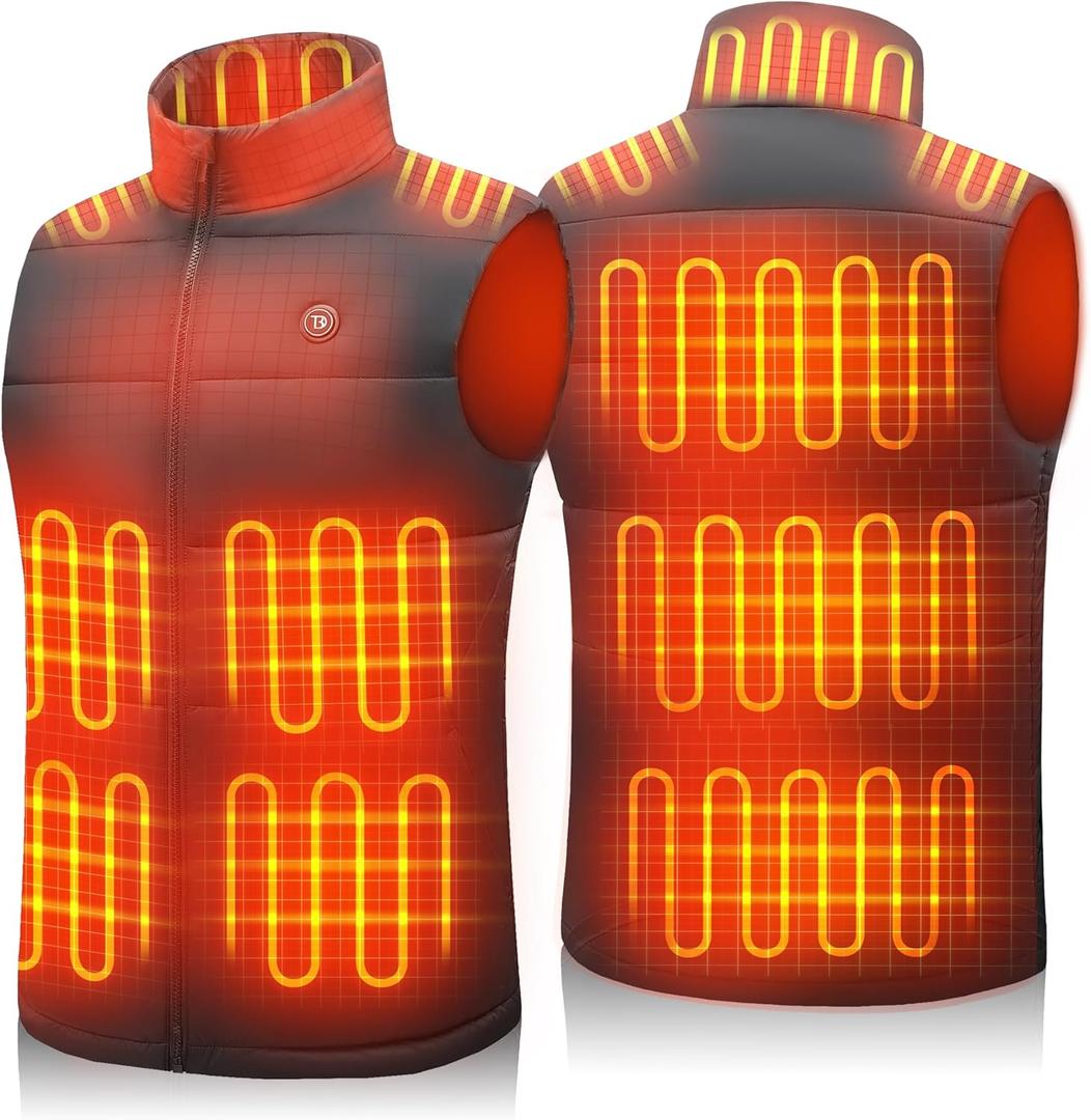 Heated Vest Men with Battery Pack Included, Electric Heating Vests Warm Winter for Hiking, 15-Zones/7.4V/16000mAh (XX-Large, Black)
